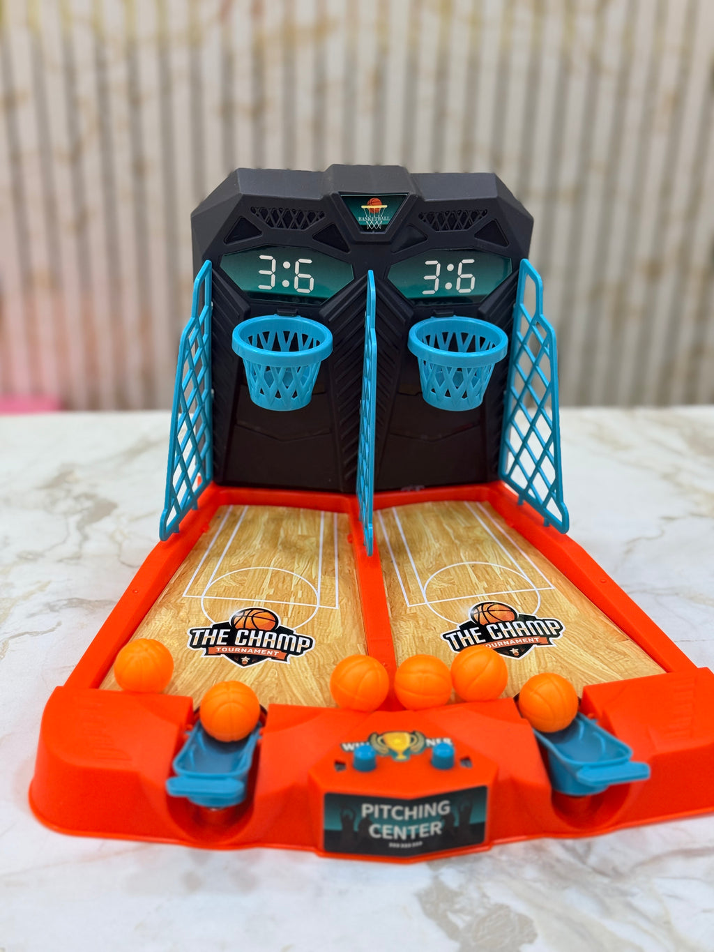 2-Player Mini Basketball Arcade Game – Indoor Tabletop Shooting Challenge Toy for Kids & Family