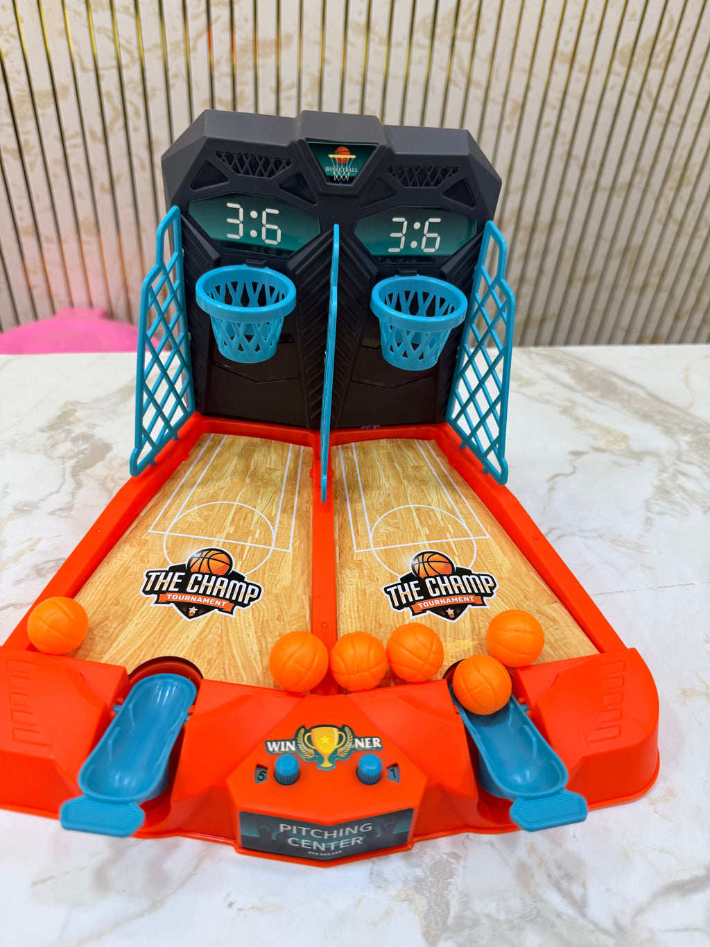 2-Player Mini Basketball Arcade Game – Indoor Tabletop Shooting Challenge Toy for Kids & Family