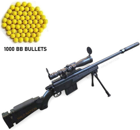 2-in-1 AWM & M24 One-Key Switch Toy Sniper Gun – Soft Bullet with Scope